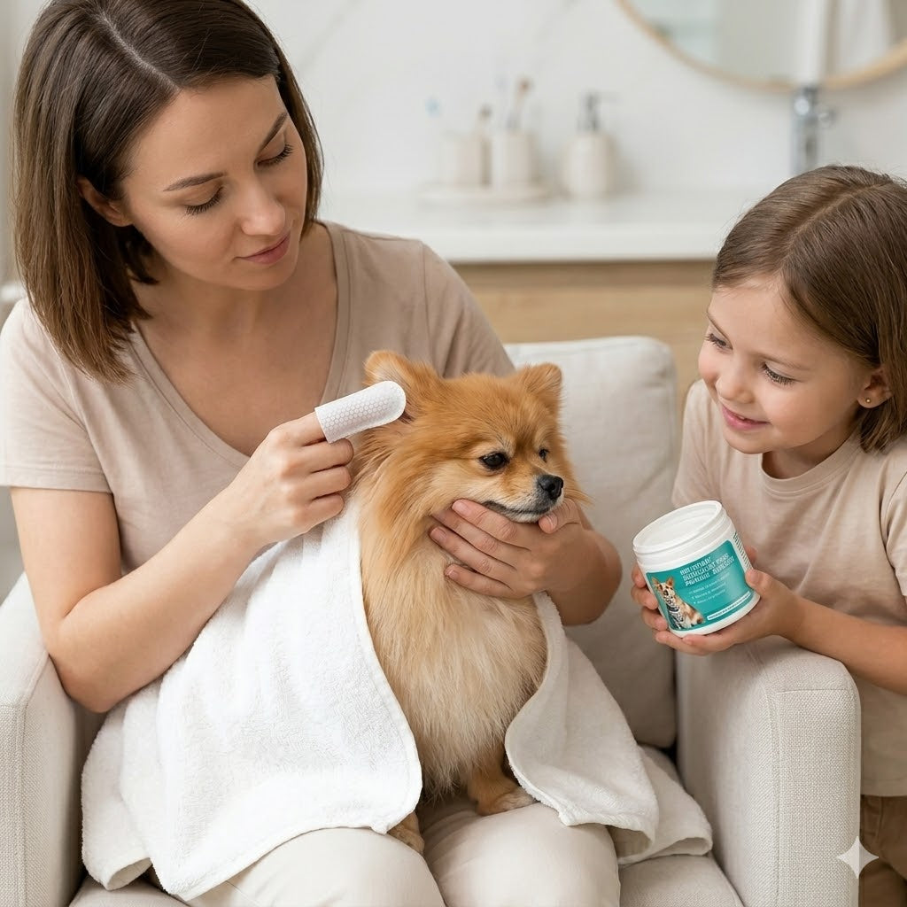 Lingettes Nettoyantes pour Oreilles de Chien et Chat — 100 unités